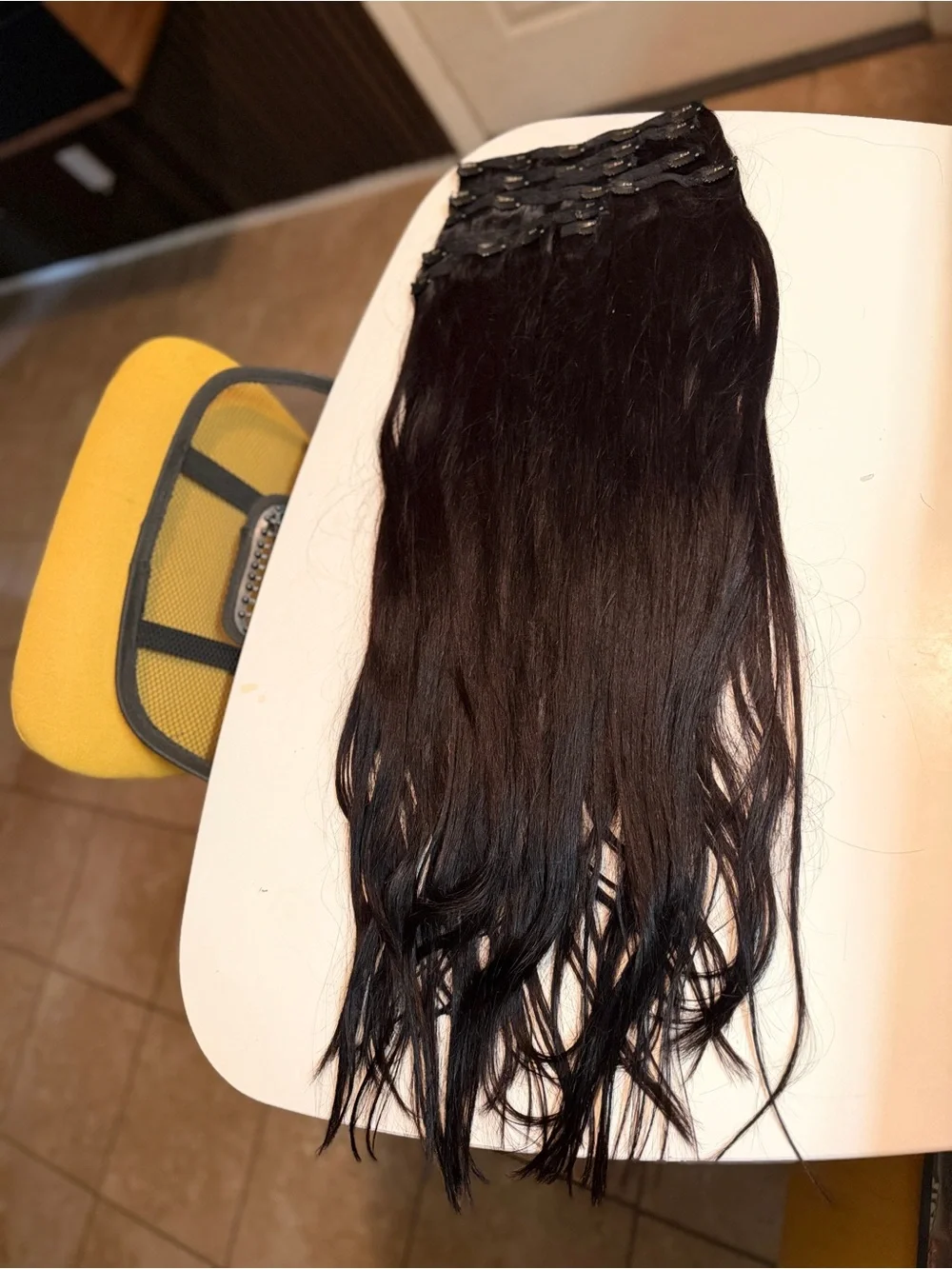 Premium Black Clip-In Human Hair Extensions - Sleek Natural Black